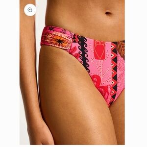 Seafolly Collective High Leg Ruched Side Bikini Bottom in Atlantis Paradise Pink